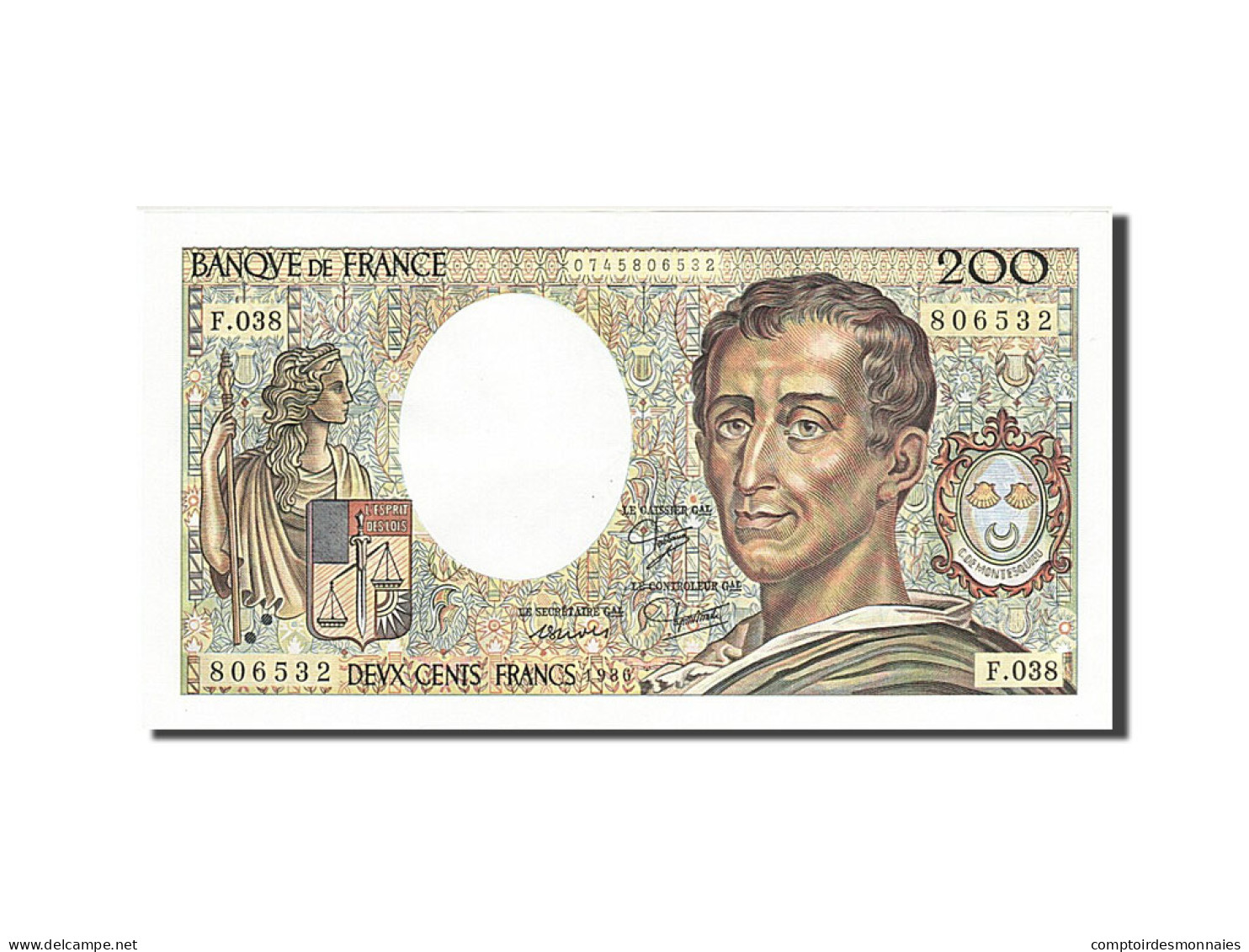 Billet, France, 200 Francs, 200 F 1981-1994 ''Montesquieu'', 1986, SUP - 200 F 1981-1994 ''Montesquieu''