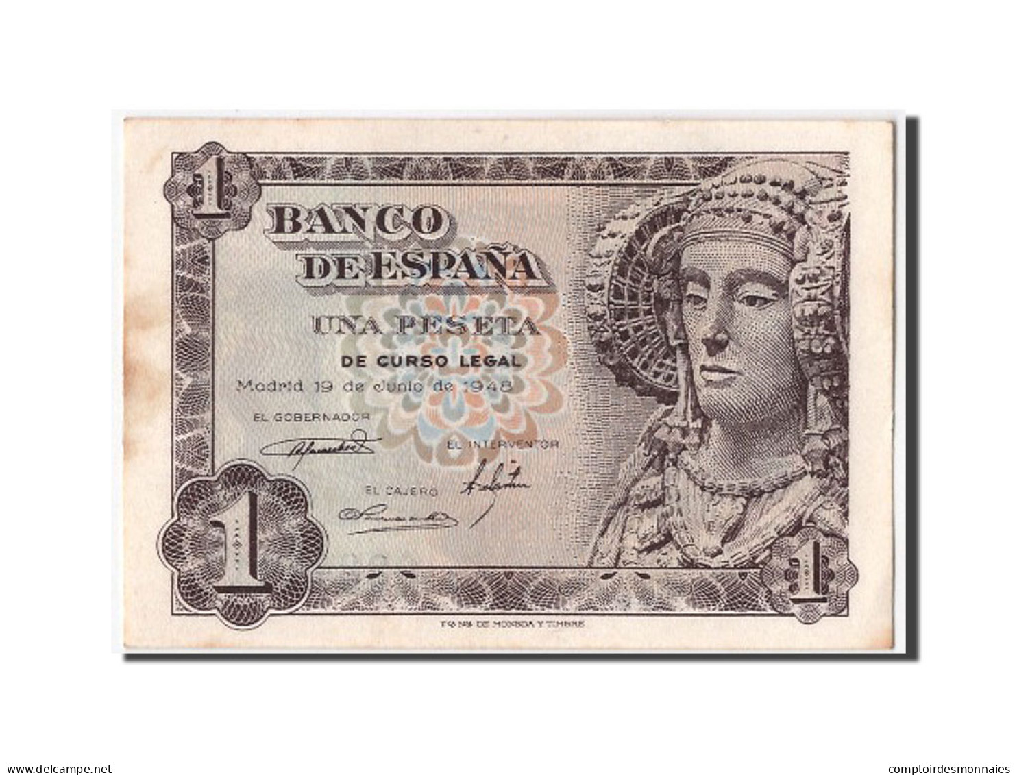 Billet, Espagne, 1 Peseta, 1948, 1948-06-19, SPL - 1-2 Pesetas