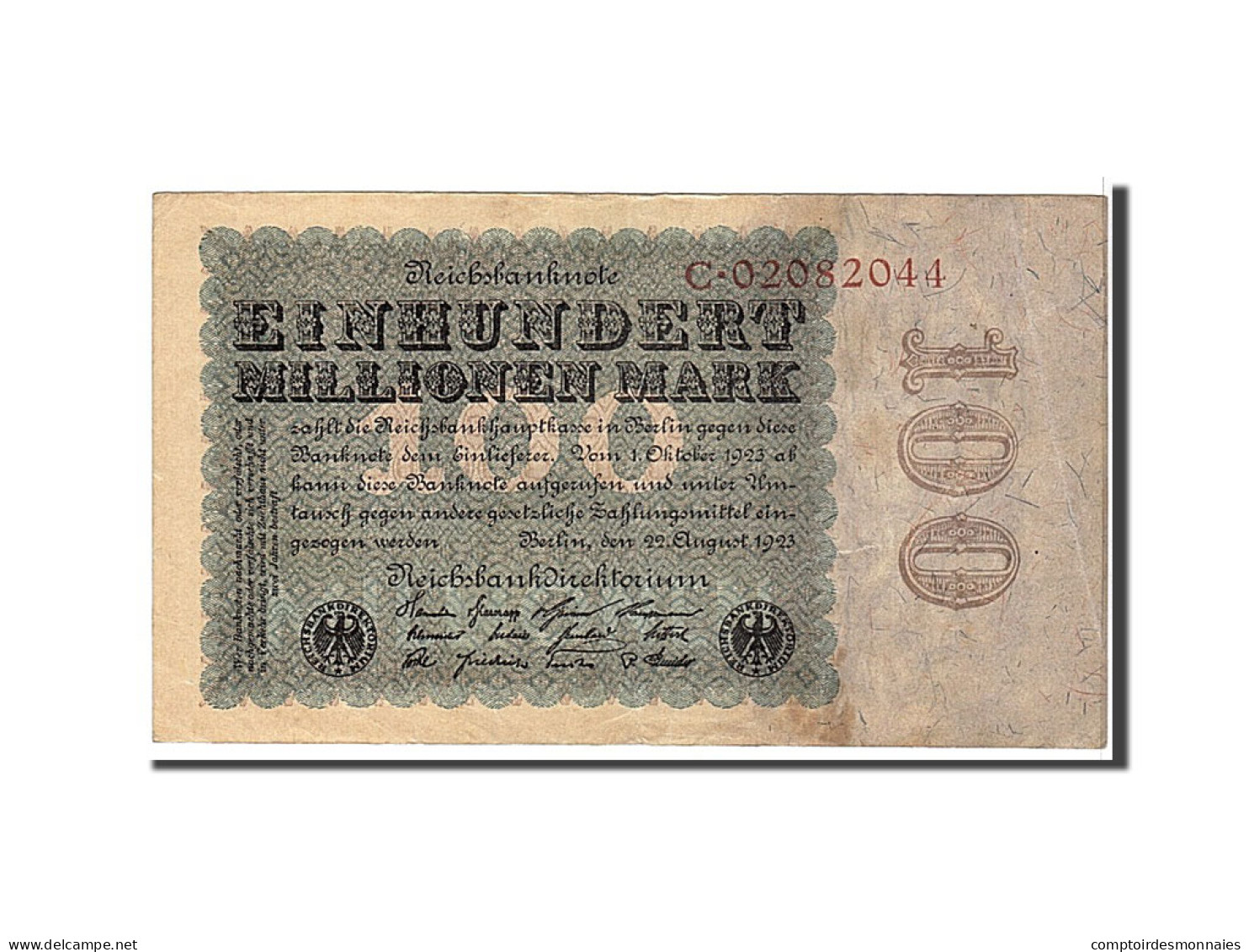 Billet, Allemagne, 100 Millionen Mark, 1923, TTB - 100 Millionen Mark