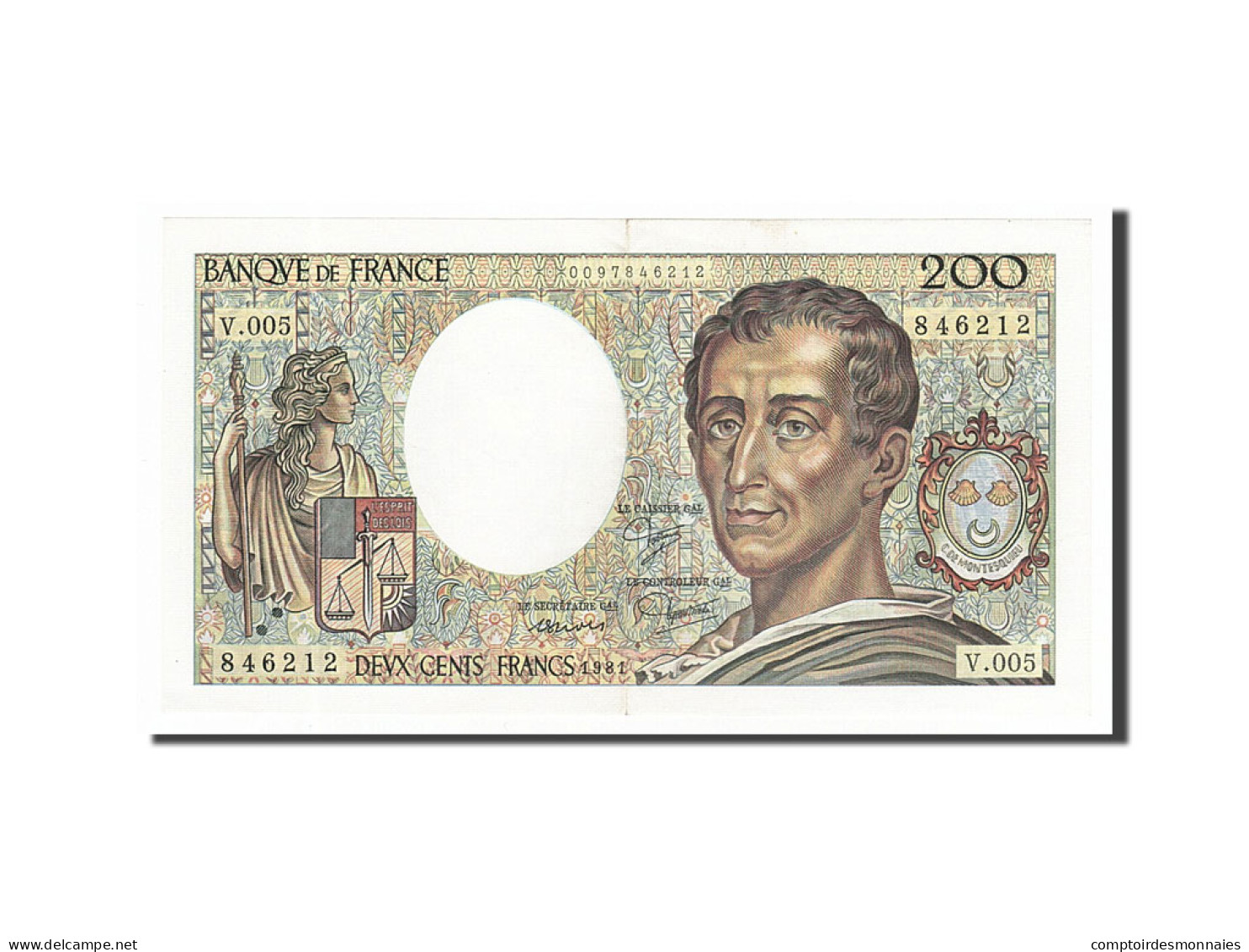 Billet, France, 200 Francs, 200 F 1981-1994 ''Montesquieu'', 1981, SUP+ - 200 F 1981-1994 ''Montesquieu''