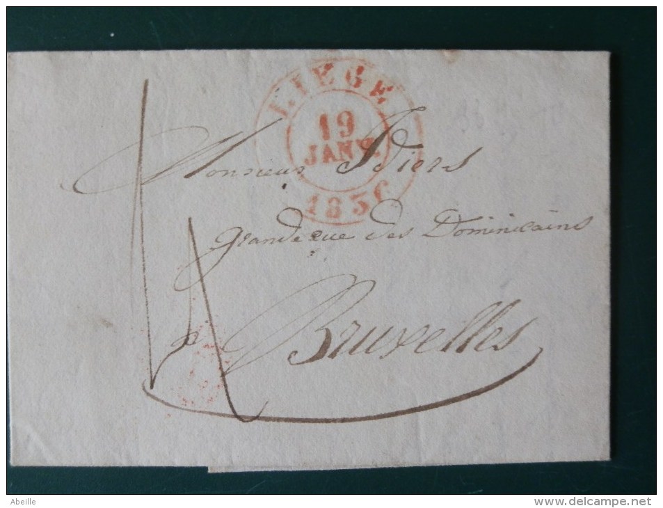 51/149   LETTRE AVEC  CONTENU DE LIEGE POUR BRUXELLES  1836 - 1830-1849 (Belgique Indépendante)