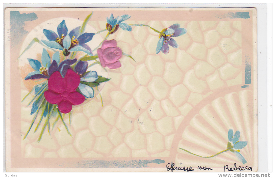 Fancy Card - 1900 - Brodées