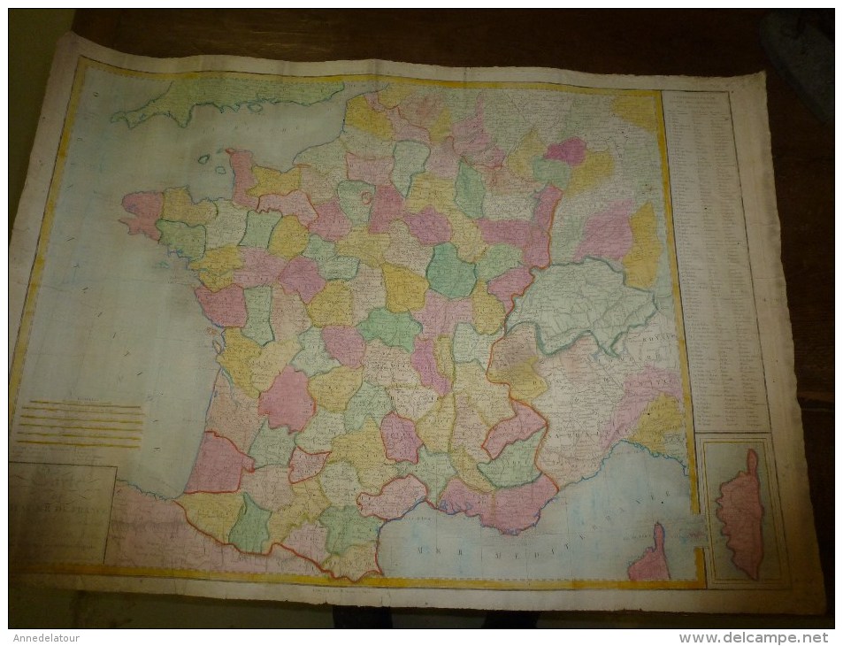 1827 Carte Du ROYAUME De FRANCE D'après Le Traité De Paix De Paris ,Revue Et Corrigée Par Hérisson, Grav. Tardieu - Cartes Géographiques