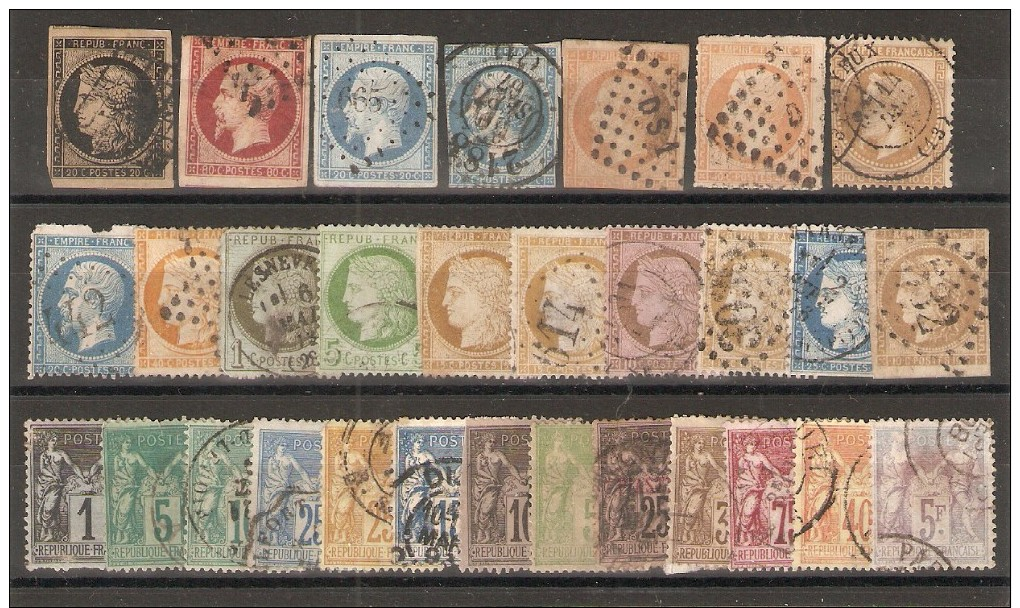 Lot 30 Timbres Anciens Oblitérés, Tous Défectueux, Forte Cote - Altri & Non Classificati