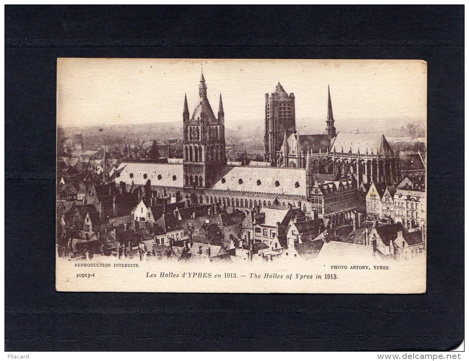 53316    Belgio,   Les  Halles D"Ypres En  1913,  NV(scritta) - Ieper