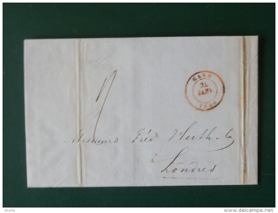 51/168  LETTRE DE GAND   POUR LONDRES   1846 - 1830-1849 (Belgique Indépendante)