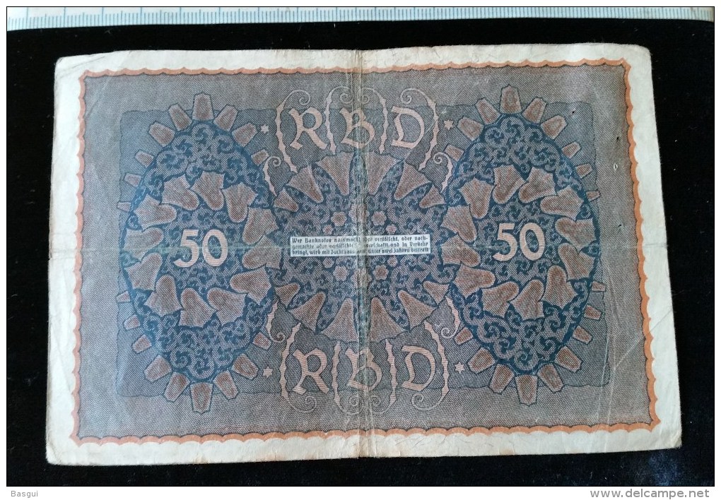 Billet De 50 Mark, 1919  Reichsbanknote  N°504239 - 50 Mark