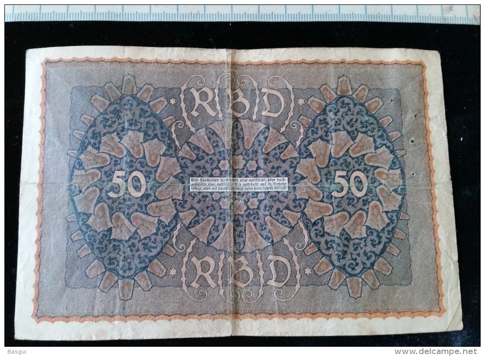 Billet De 50 Mark, 1919  Reichsbanknote  N°696639 - 50 Mark