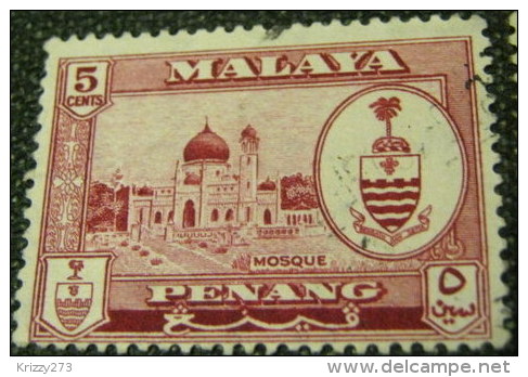 Penang 1960 Mosque 5c - Used - Penang