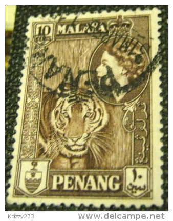 Penang 1960 Tiger 10c - Used - Penang