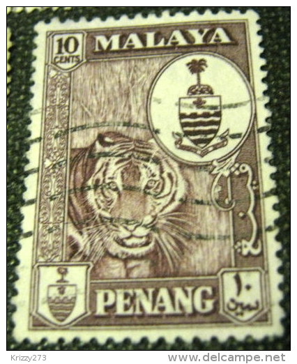 Penang 1960 Tiger 10c - Used - Penang