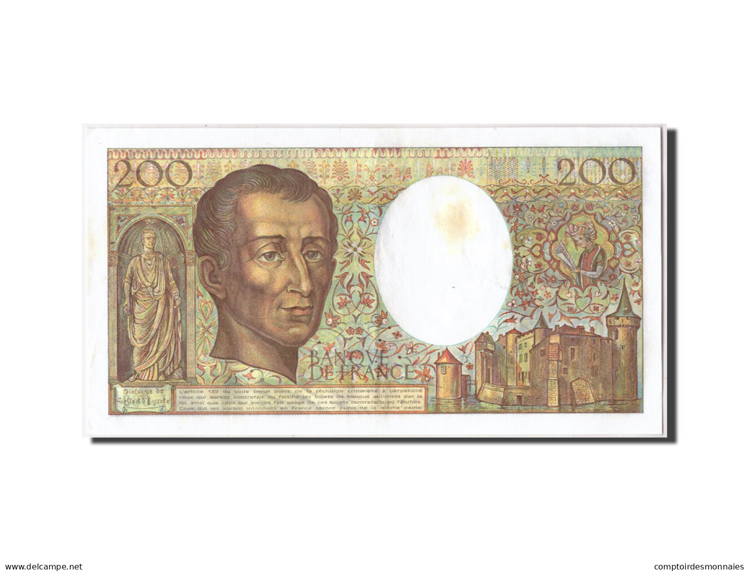 Billet, France, 200 Francs, 200 F 1981-1994 ''Montesquieu'', 1989, TTB+ - 200 F 1981-1994 ''Montesquieu''