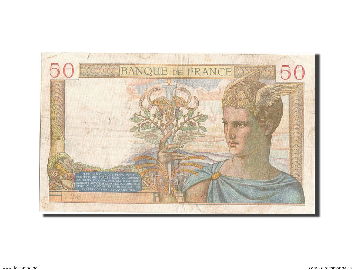 Billet, France, 50 Francs, 50 F 1934-1940 ''Cérès'', 1938, 1938-11-03, TB+ - 50 F 1934-1940 ''Cérès''