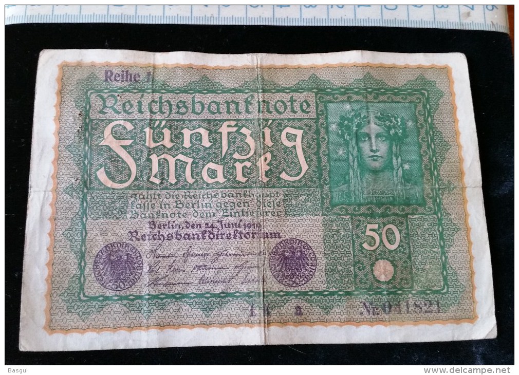 Billet De 50 Mark, 1919  Reichsbanknote  N°041821 - 50 Mark