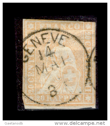 Svizzera-067a - 1854 - Y&T: N.29b (o) - Privo Di Difetti Occulti. - Used Stamps