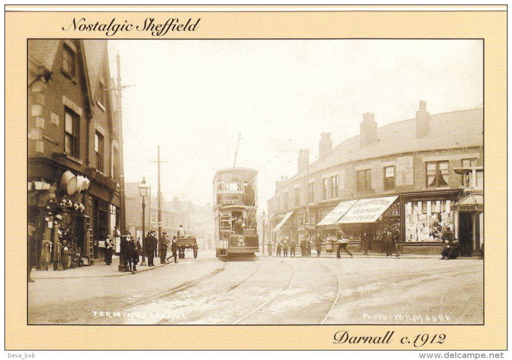 Postcard Nostalgic Sheffield Darnall Tram Terminus C1912 Car 35 Tramcar Hedgerow - Sheffield