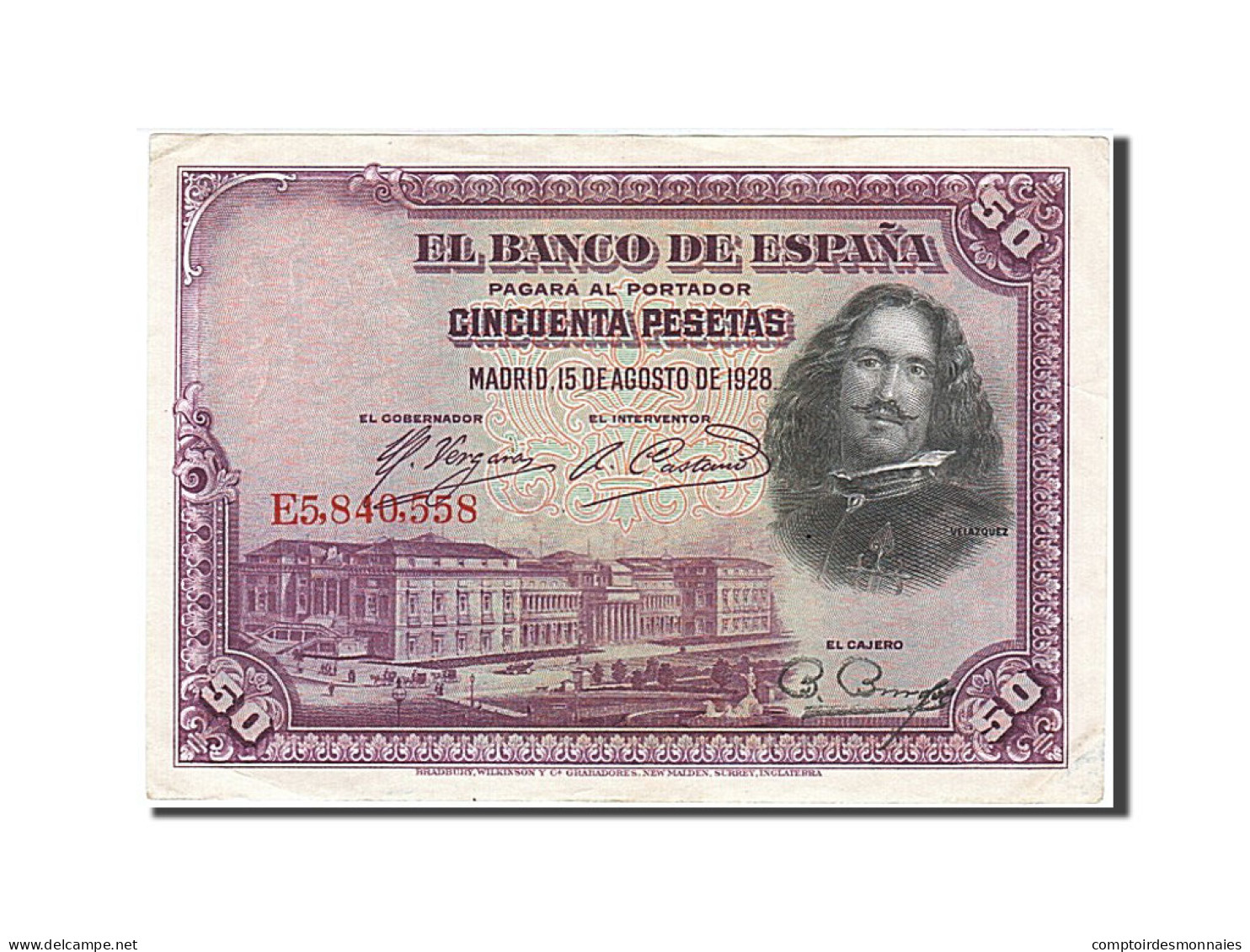 Billet, Espagne, 50 Pesetas, 1928, 1928-08-15, SUP - 50 Pesetas