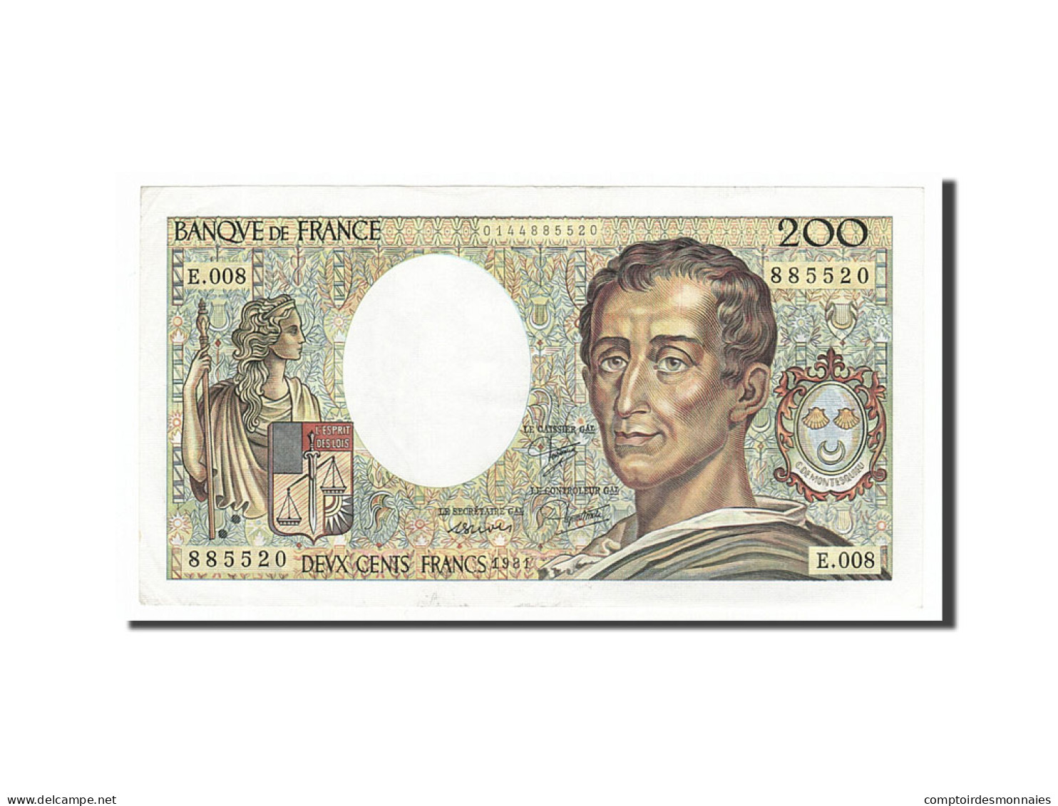 Billet, France, 200 Francs, 200 F 1981-1994 ''Montesquieu'', 1981, TTB+ - 200 F 1981-1994 ''Montesquieu''