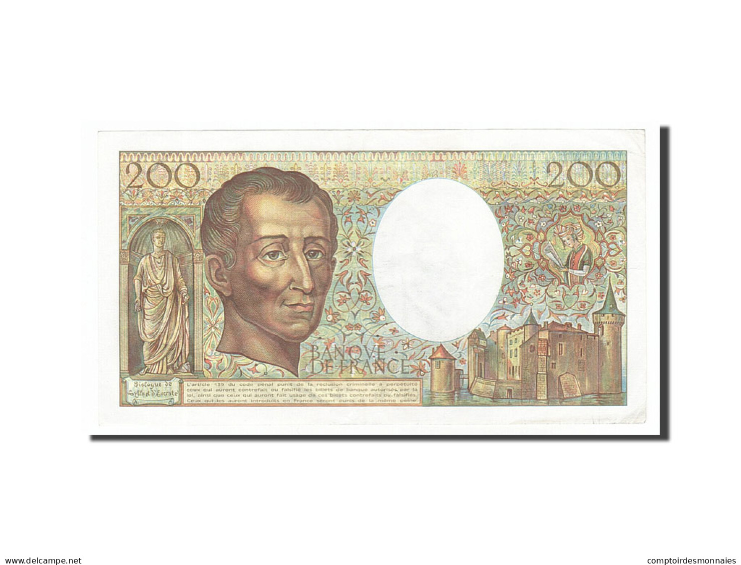 Billet, France, 200 Francs, 200 F 1981-1994 ''Montesquieu'', 1981, TTB+ - 200 F 1981-1994 ''Montesquieu''