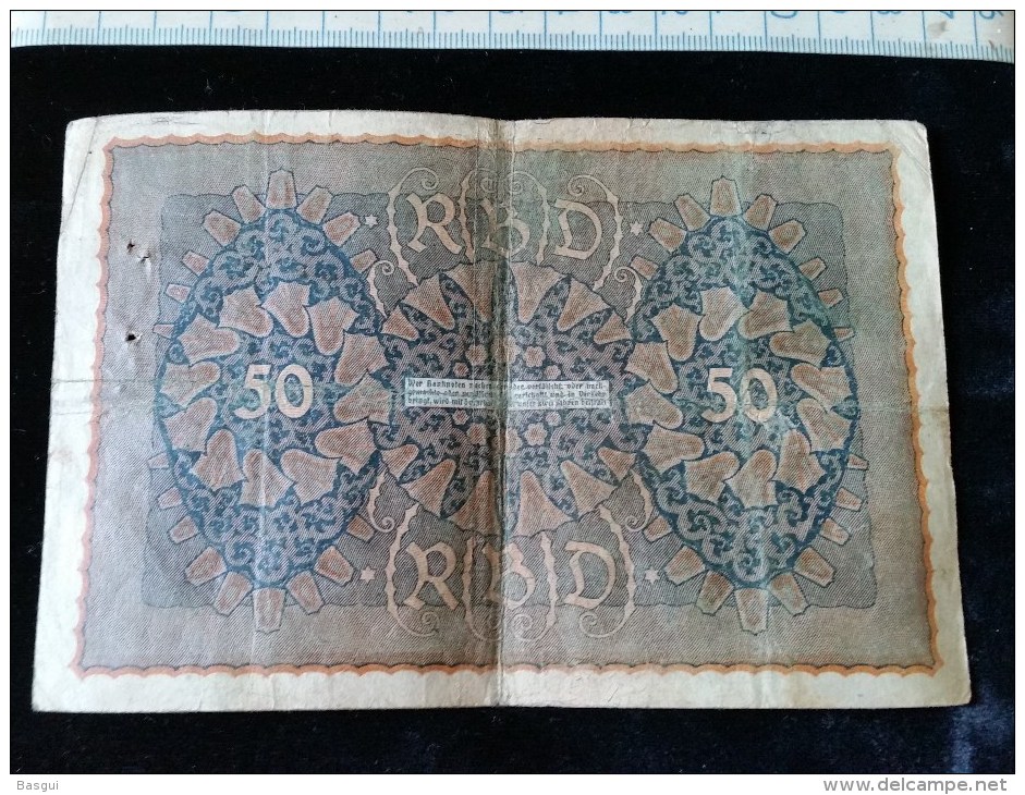 Billet De 50 Mark, 1919  Reichsbanknote  N°948001 - 50 Mark