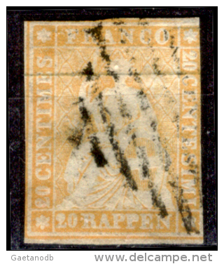 Svizzera-068a - 1854 - Y&T: N.29b (o) - Privo Di Difetti Occulti. - Used Stamps