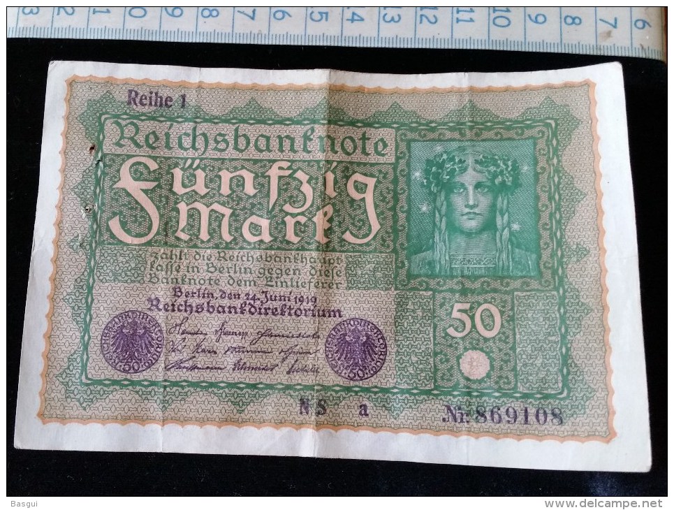 Billet De 50 Mark, 1919  Reichsbanknote  N°869108 - 50 Mark