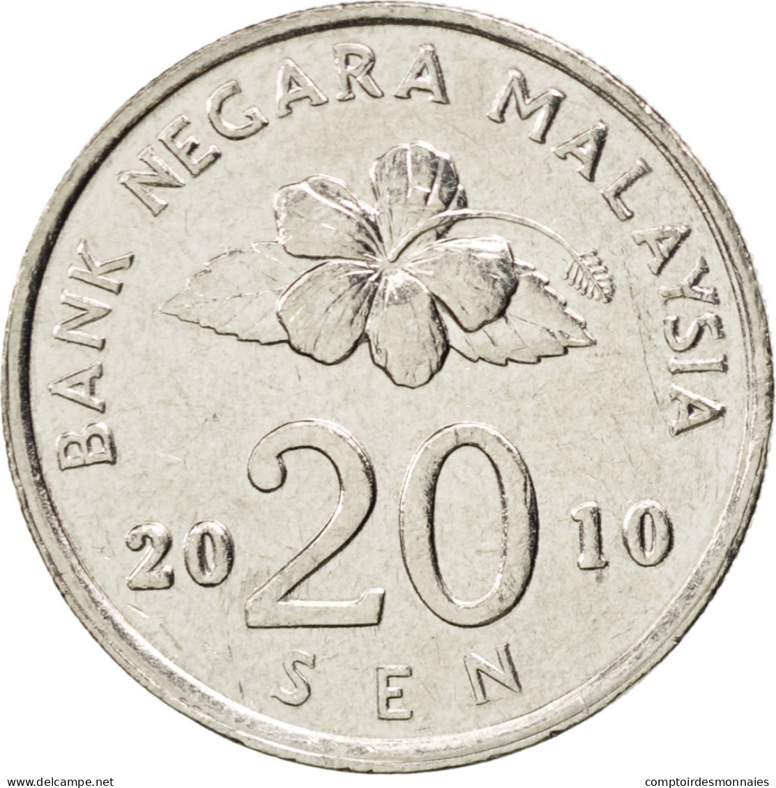 Monnaie, Malaysie, 20 Sen, 2010, SPL, Copper-nickel, KM:52 - Malaysia