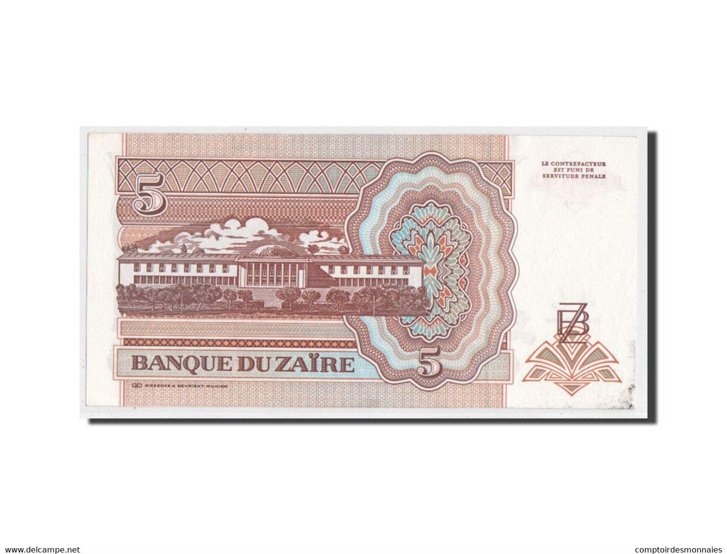 Billet, Zaïre, 5 Nouveaux Zaïres, 1993, SPL+ - Zaïre