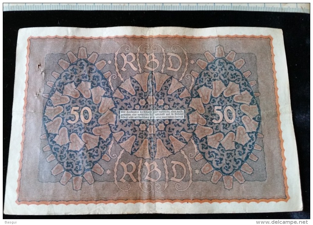 Billet De 50 Mark, 1919  Reichsbanknote  N°513274 - 50 Mark