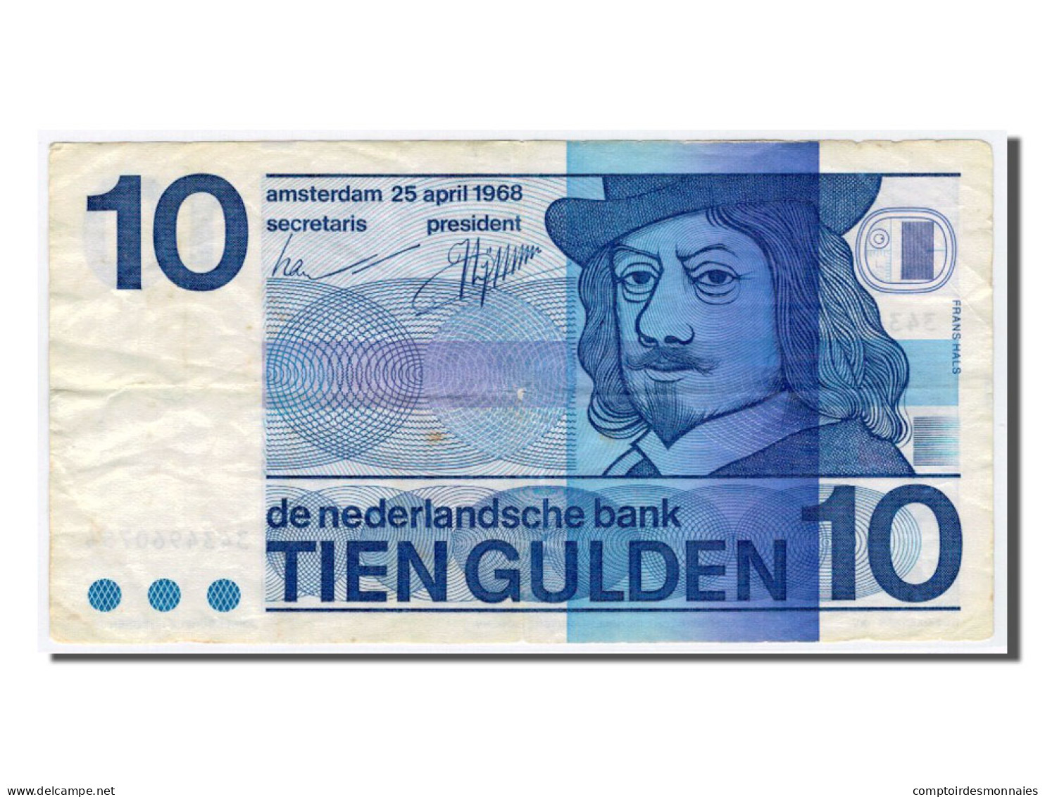 Billet, Pays-Bas, 10 Gulden, 1968, TTB - 10 Gulden