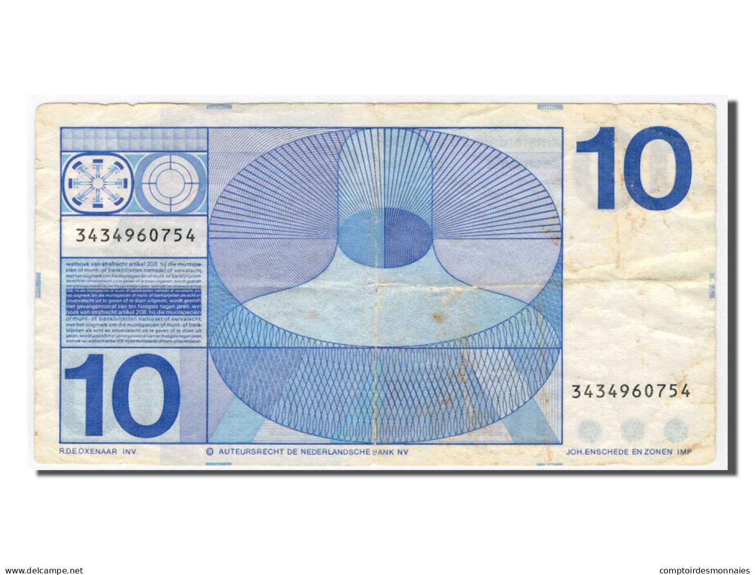 Billet, Pays-Bas, 10 Gulden, 1968, TTB - 10 Florín Holandés (gulden)