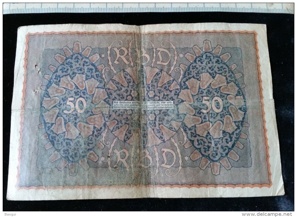 Billet De 50 Mark, 1919  Reichsbanknote  N°425182 - 50 Mark