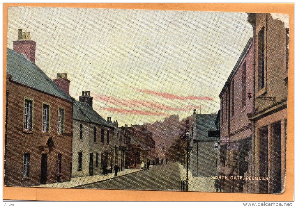 Peebles North Gate 1907 Postcard - Dumfriesshire