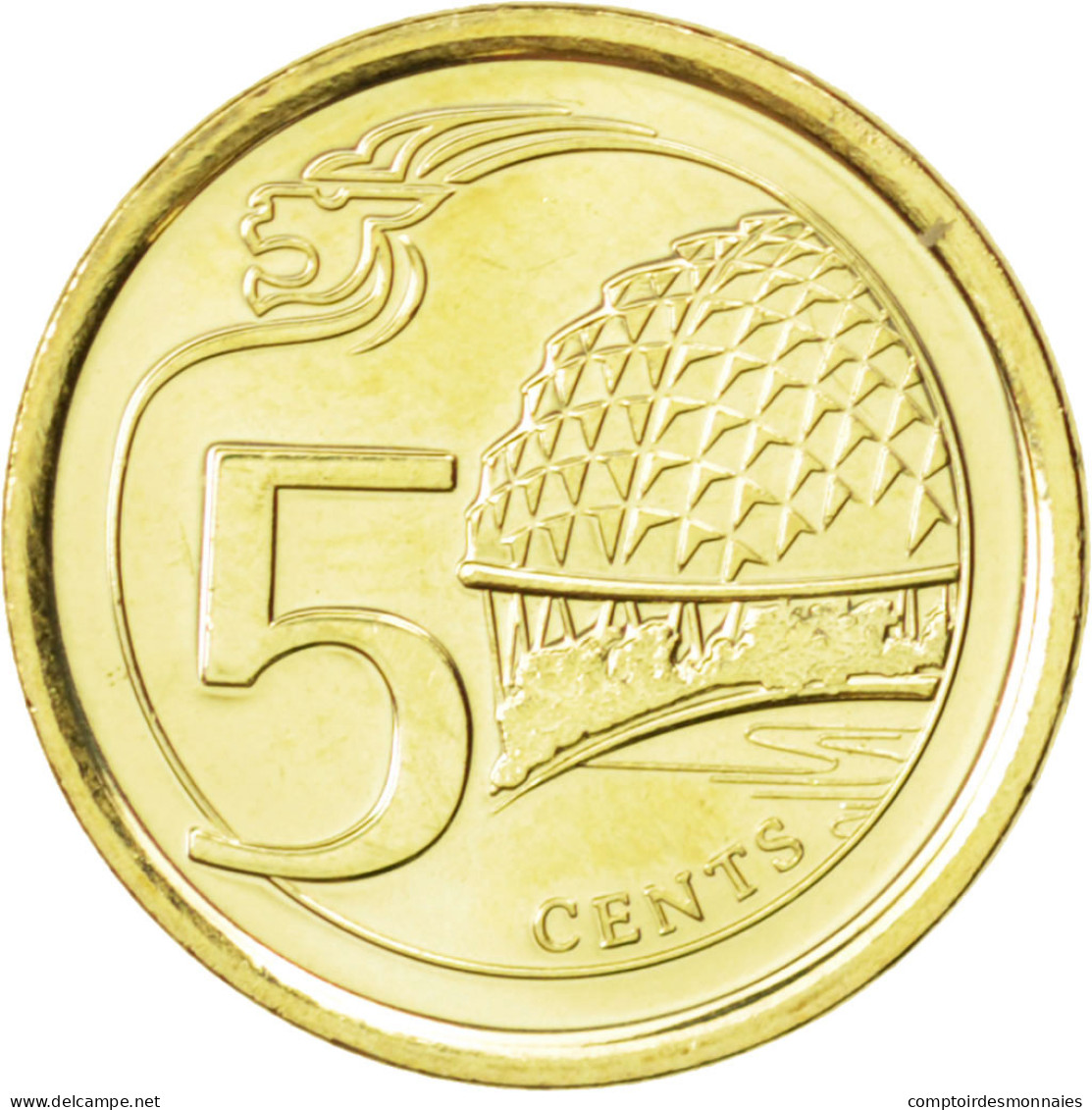 Monnaie, Singapour, 5 Cents, 2013, SPL, Aluminium-Bronze, KM:New - Singapur