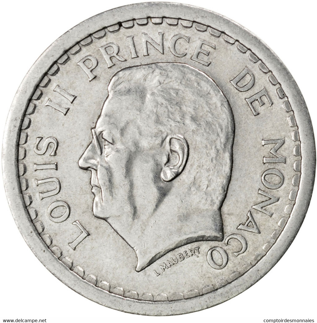 Monnaie, Monaco, Louis II, 2 Francs, 1943, TTB, Aluminium, KM:121, Gadoury:133 - 1922-1949 Louis II.