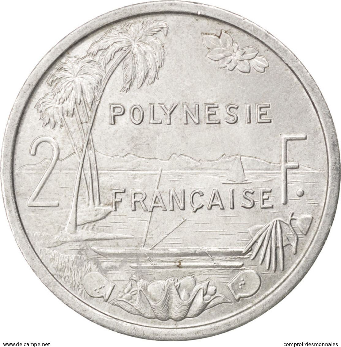 Monnaie, French Polynesia, 2 Francs, 1973, SUP, Aluminium, KM:10, Lecompte:25 - Frans-Polynesië