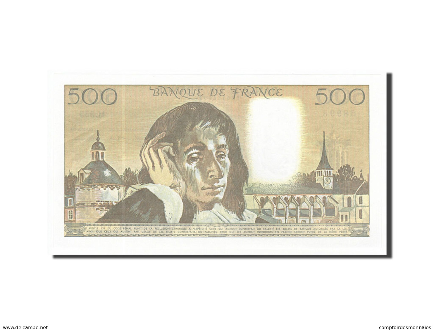 Billet, France, 500 Francs, 500 F 1968-1993 ''Pascal'', 1991, 1991-10-03, SPL - 500 F 1968-1993 ''Pascal''