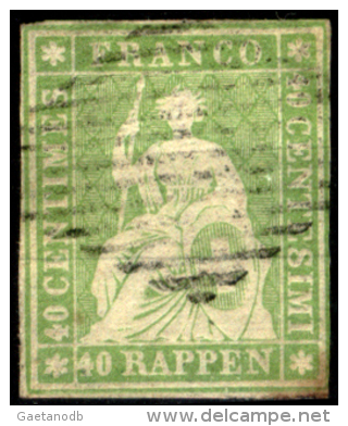 Svizzera-070a - 1854 - Y&T: N.30b (o) - Privo Di Difetti Occulti. - Used Stamps