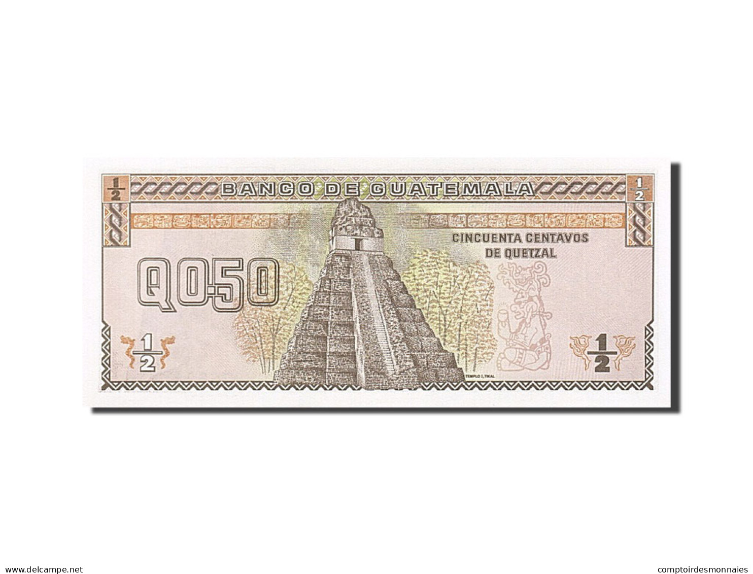 Billet, Guatemala, 1/2 Quetzal, 1989, 1989-01-04, NEUF - Guatemala