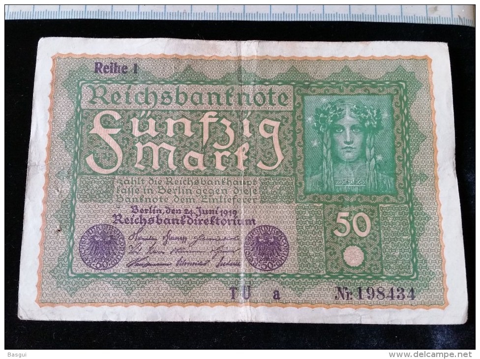 Billet De 50 Mark, 1919  Reichsbanknote  N°198434 - 50 Mark