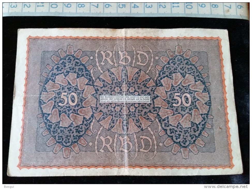 Billet De 50 Mark, 1919  Reichsbanknote  N°198434 - 50 Mark