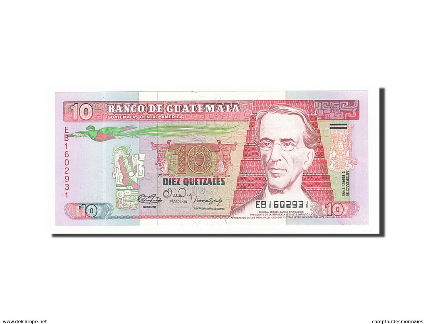 Billet, Guatemala, 10 Quetzales, 1990, 1990-01-03, NEUF - Guatemala