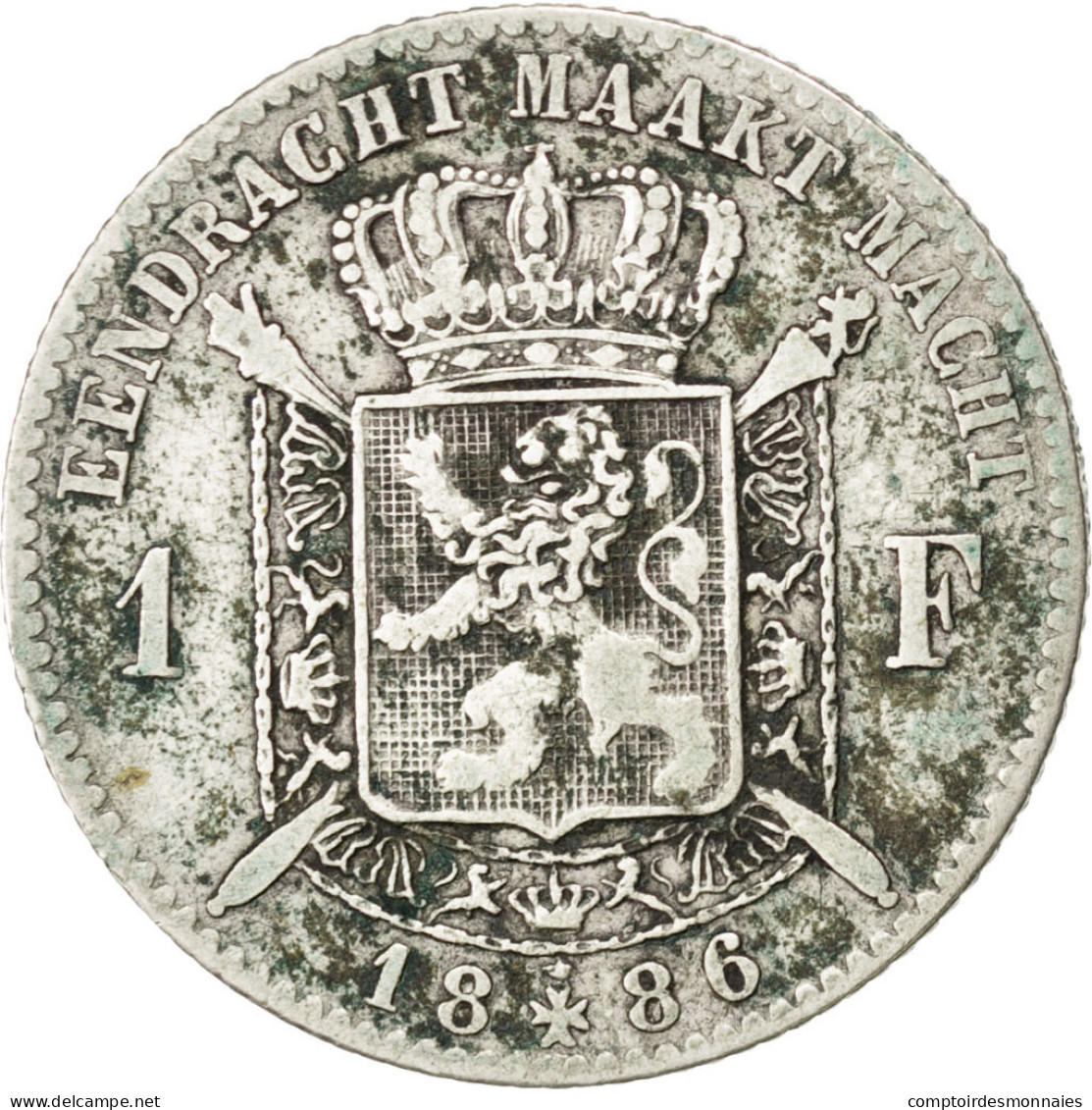 Monnaie, Belgique, Leopold II, Franc, 1886, TB+, Argent, KM:29.1 - 1 Franc