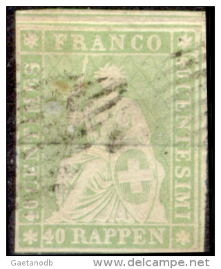 Svizzera-071a - 1854 - Y&T: N.30b (o) - Privo Di Difetti Occulti. - Gebraucht