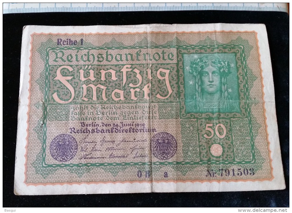 Billet De 50 Mark, 1919  Reichsbanknote  N°791503 - 50 Mark