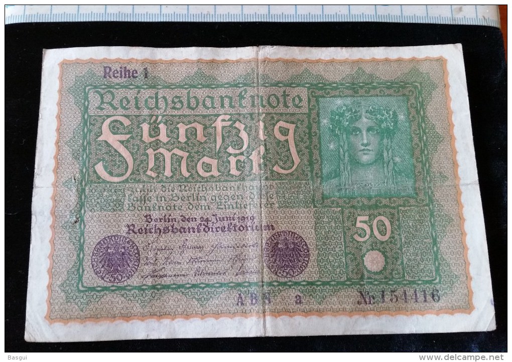 Billet De 50 Mark, 1919  Reichsbanknote  N°154418 - 50 Mark