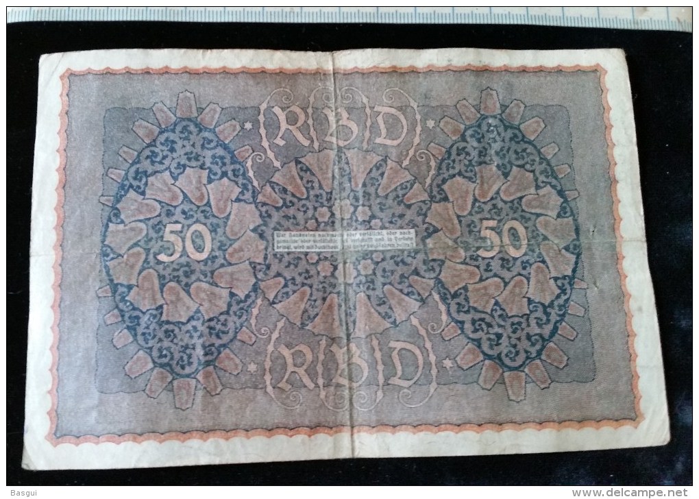 Billet De 50 Mark, 1919  Reichsbanknote  N°154418 - 50 Mark