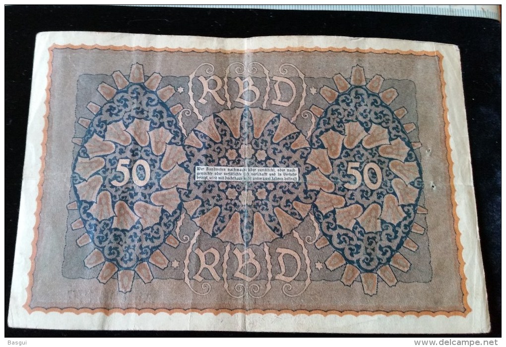 Billet De 50 Mark, 1919  Reichsbanknote  N°196476 - 50 Mark