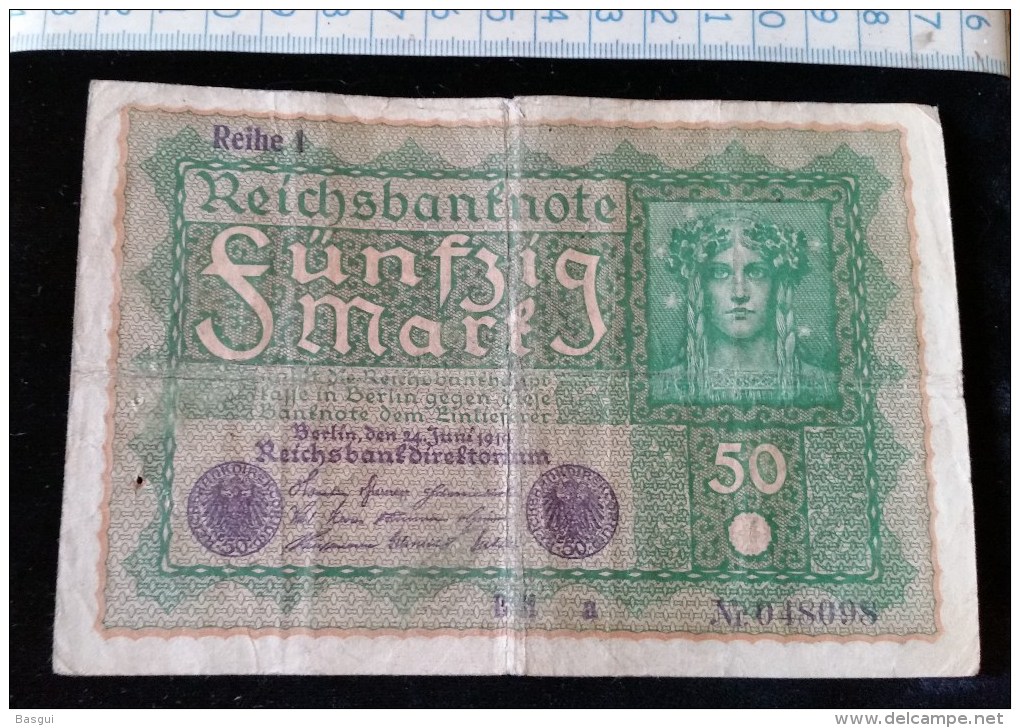 Billet De 50 Mark, 1919  Reichsbanknote  N°048098 - 50 Mark