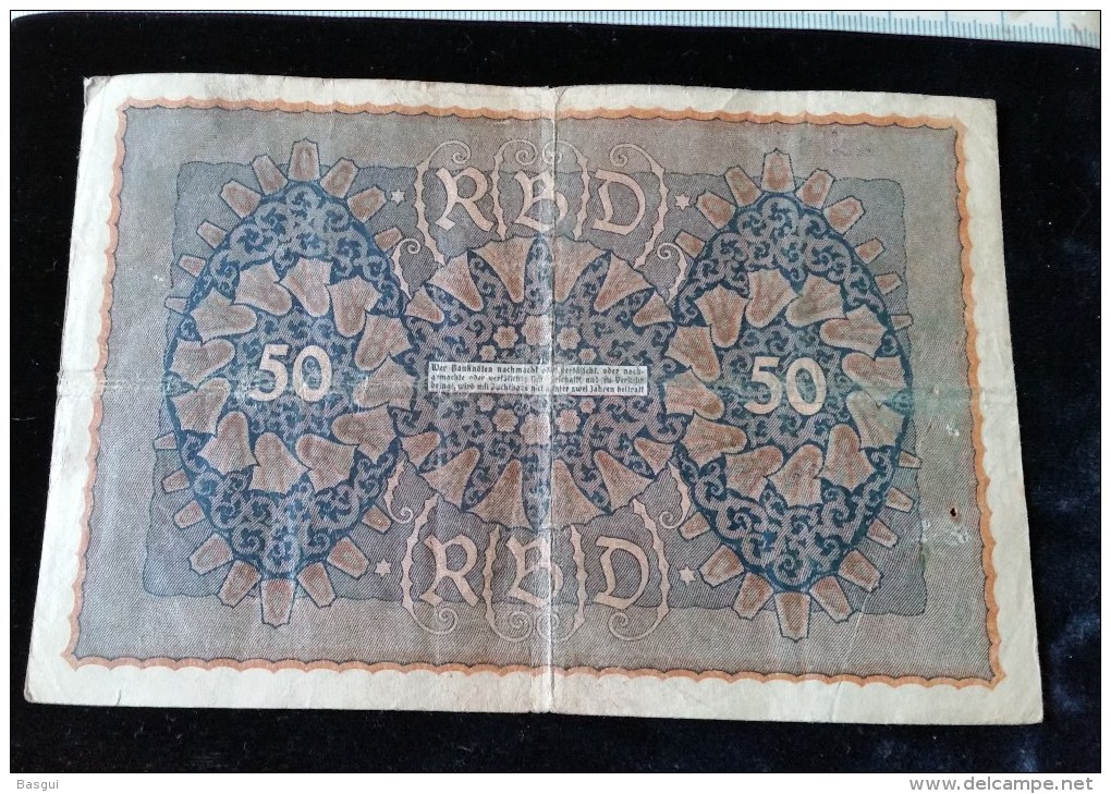 Billet De 50 Mark, 1919  Reichsbanknote  N°048098 - 50 Mark